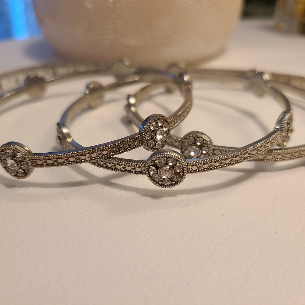 3 Rhinestone Bangles
